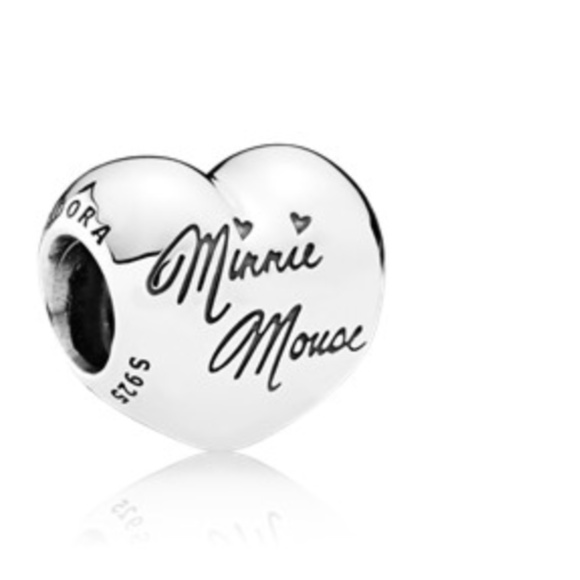 PANDORA Disney Parks Minnie Mouse Signature Heart Charm 792133 - Picture 1 of 2